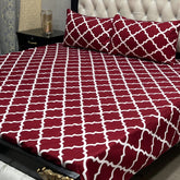 Crystal King Size Bed Sheet Set-3Pcs-Design-125